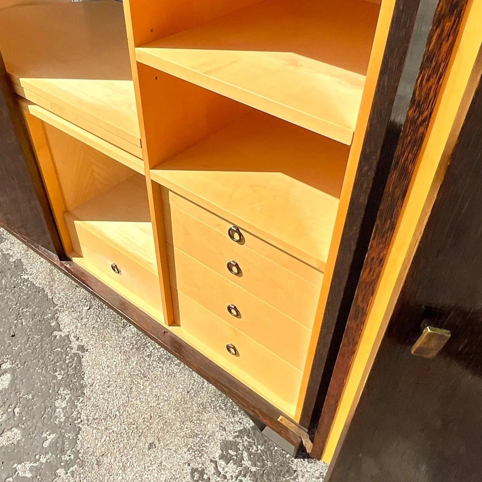 Vintage Peter Marino Custom Rosewood and Bronze Wall Unit — additional photo 3