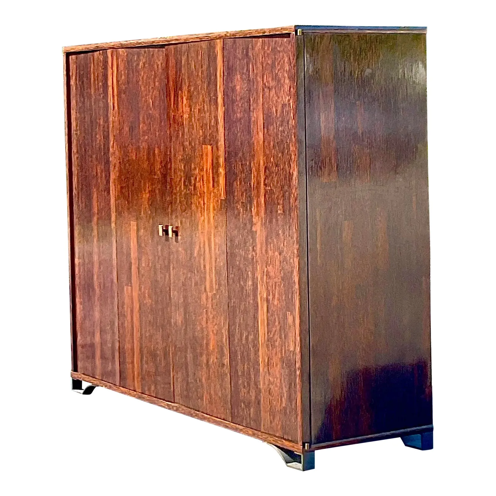 Vintage Peter Marino Custom Rosewood and Bronze Wall Unit — additional photo 1