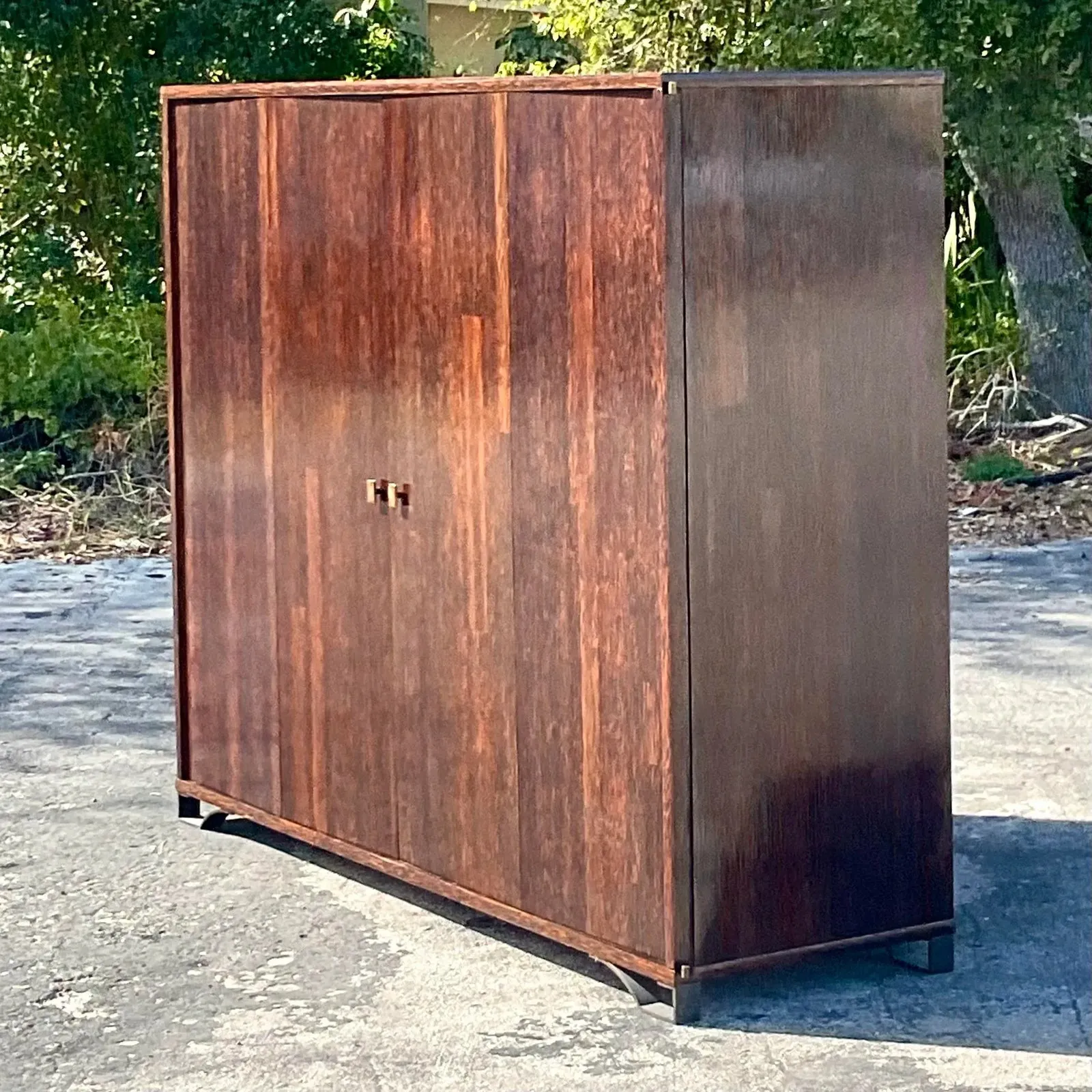 Vintage Peter Marino Custom Rosewood and Bronze Wall Unit — additional photo 2