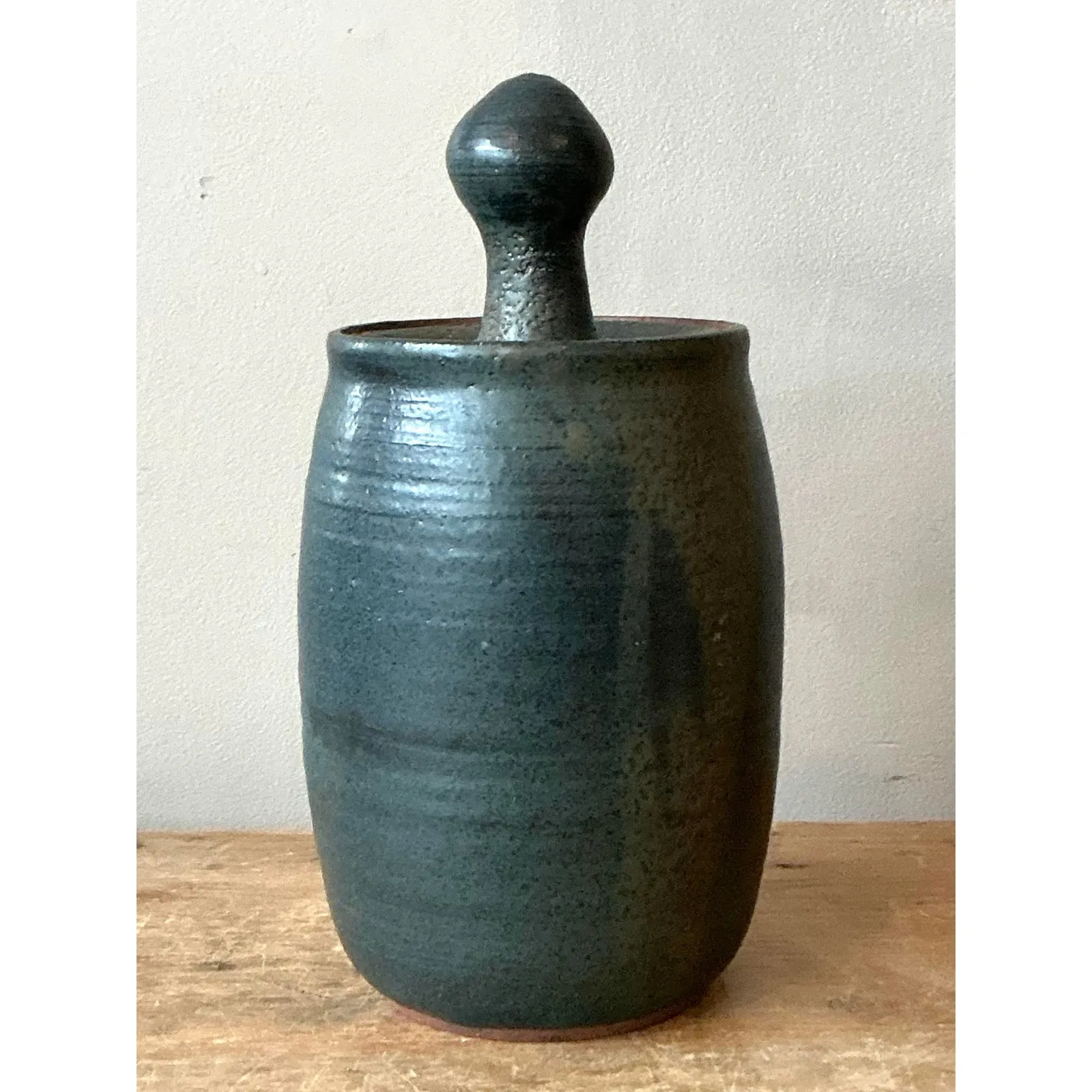 Vintage Boho Original Studio Pottery Lidded Vase` — additional photo 7