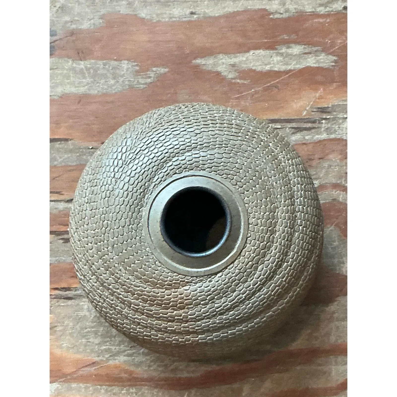 Vintage Boho Snake Skin Original Studio Pottery Vase — additional photo 4