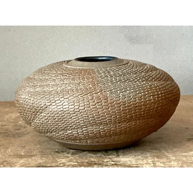 Vintage Boho Snake Skin Original Studio Pottery Vase — additional photo 1