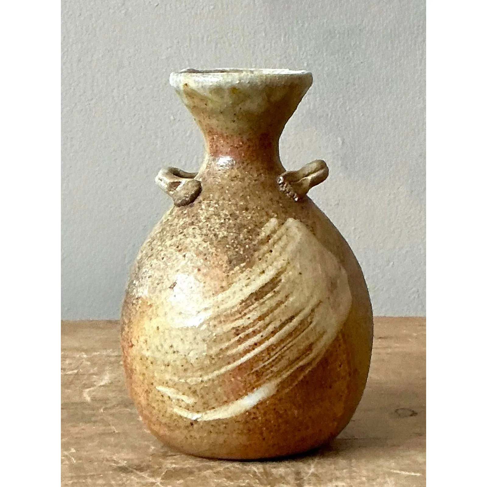 Vintage Boho Original Studio Pottery Vase - Pottery, 3.25W x 5H — additional photo 1