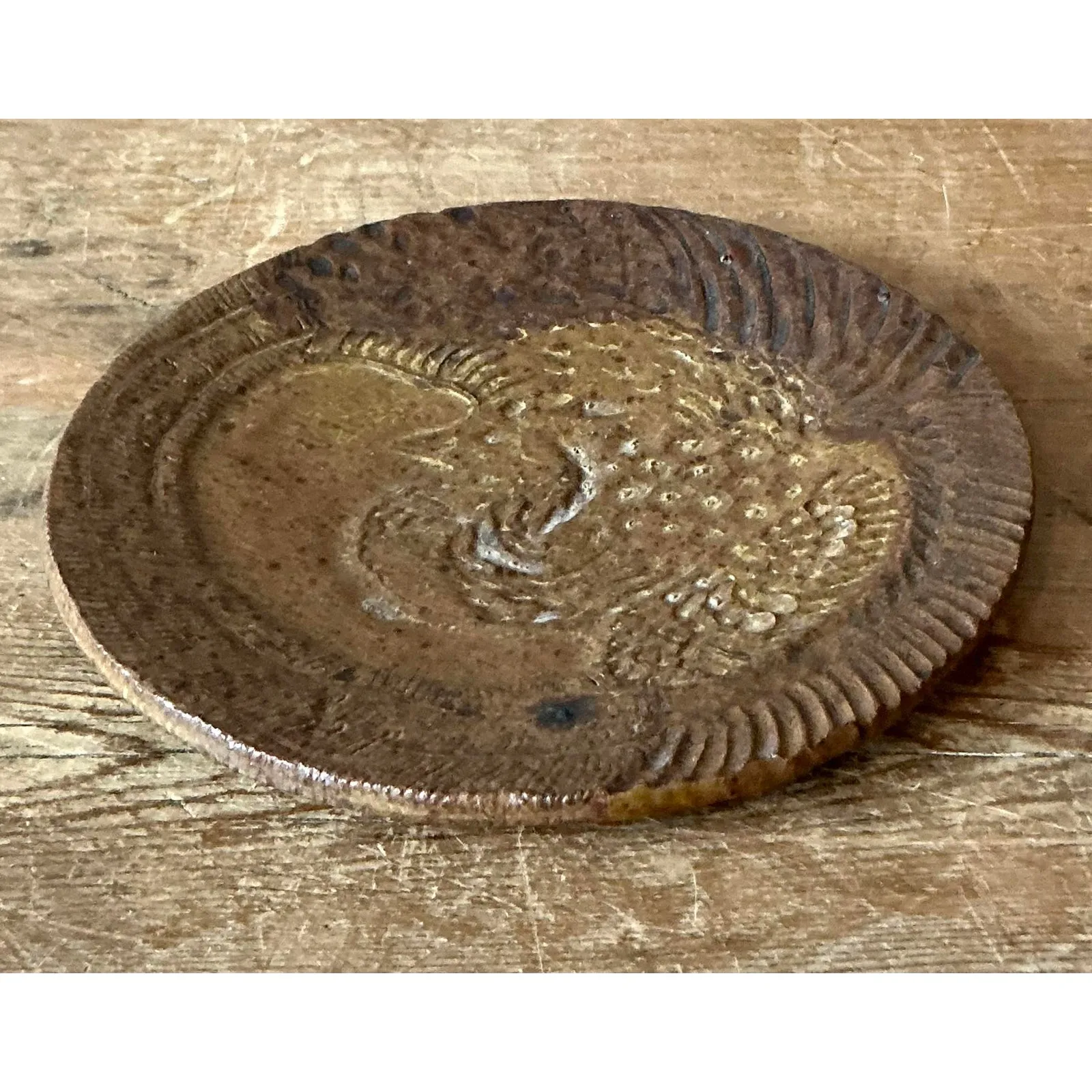 Vintage Boho Original Studio Pottery Phoenix Plate — additional photo 4