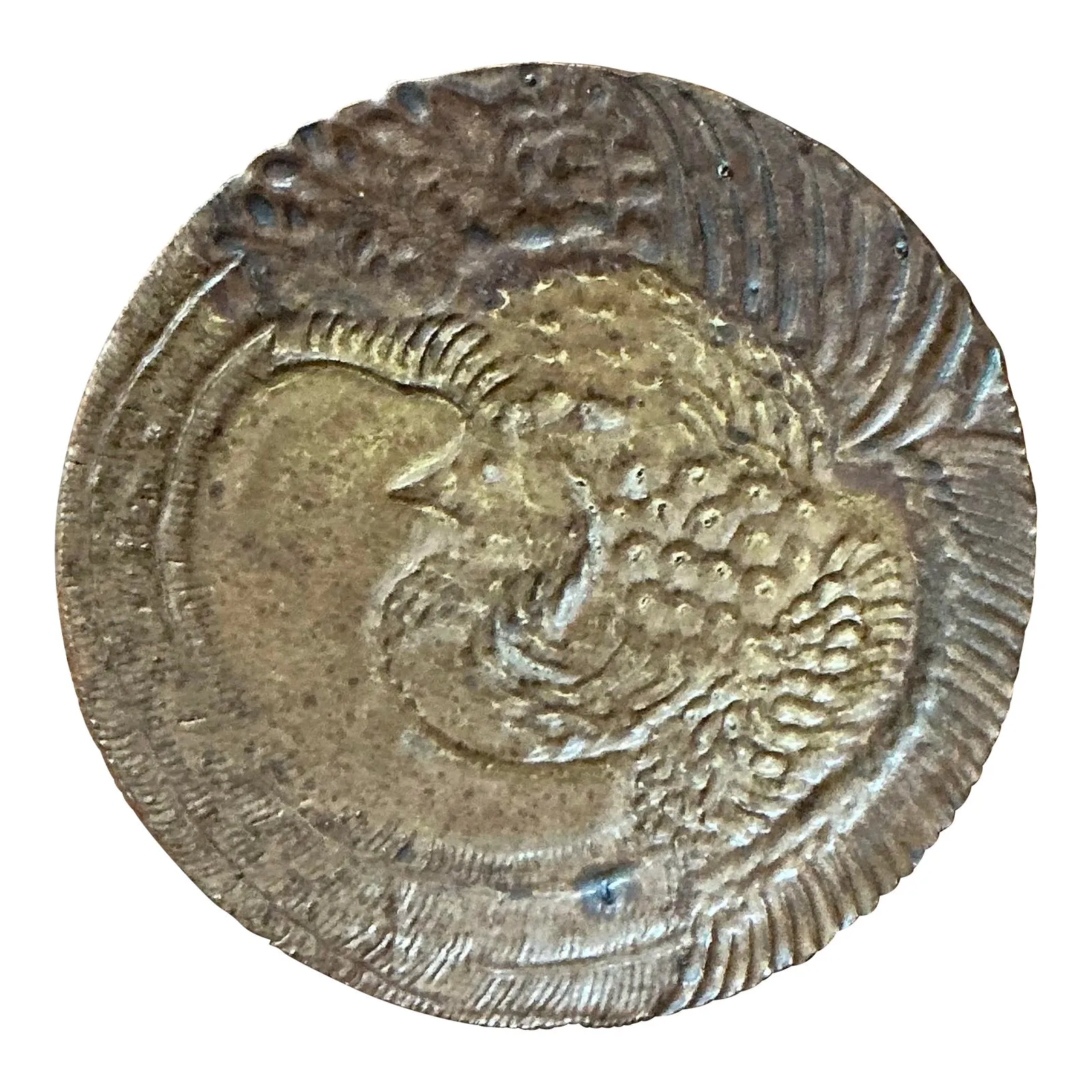 Vintage Boho Original Studio Pottery Phoenix Plate — additional photo 1