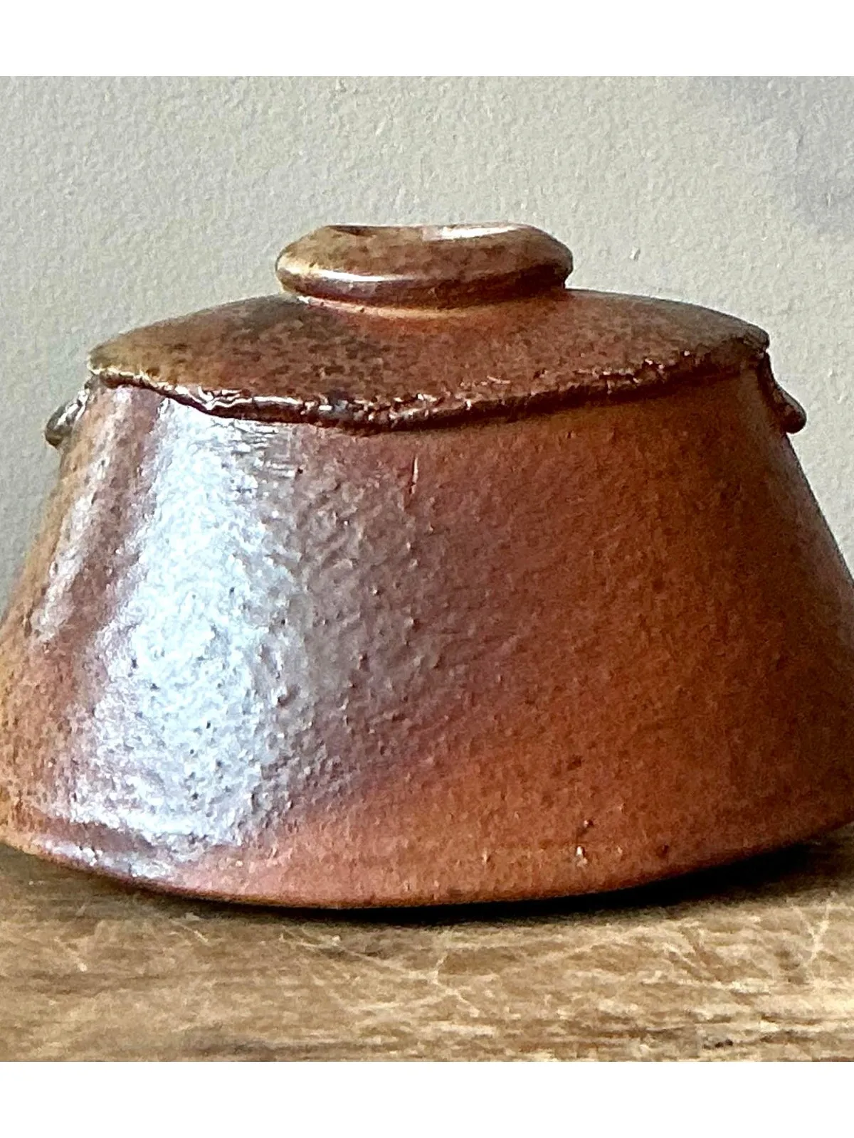 Vintage Boho Original Studio Pottery Vase - Ceramic, 5.5W x 3.5H — additional photo 2