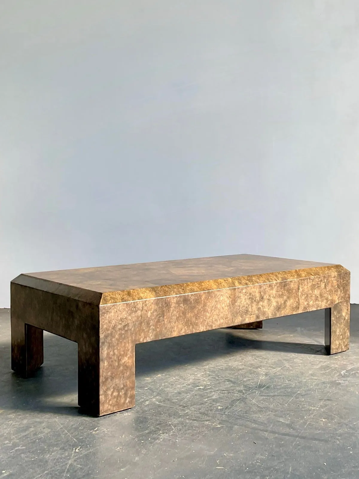Vintage Boho Beveled Parchment Coffee Table — additional photo 1