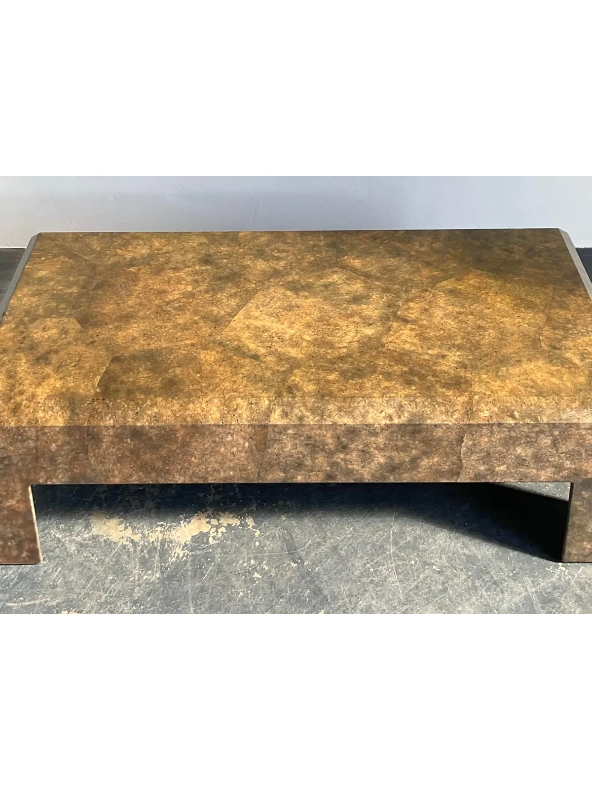 Vintage Boho Beveled Parchment Coffee Table — additional photo 4