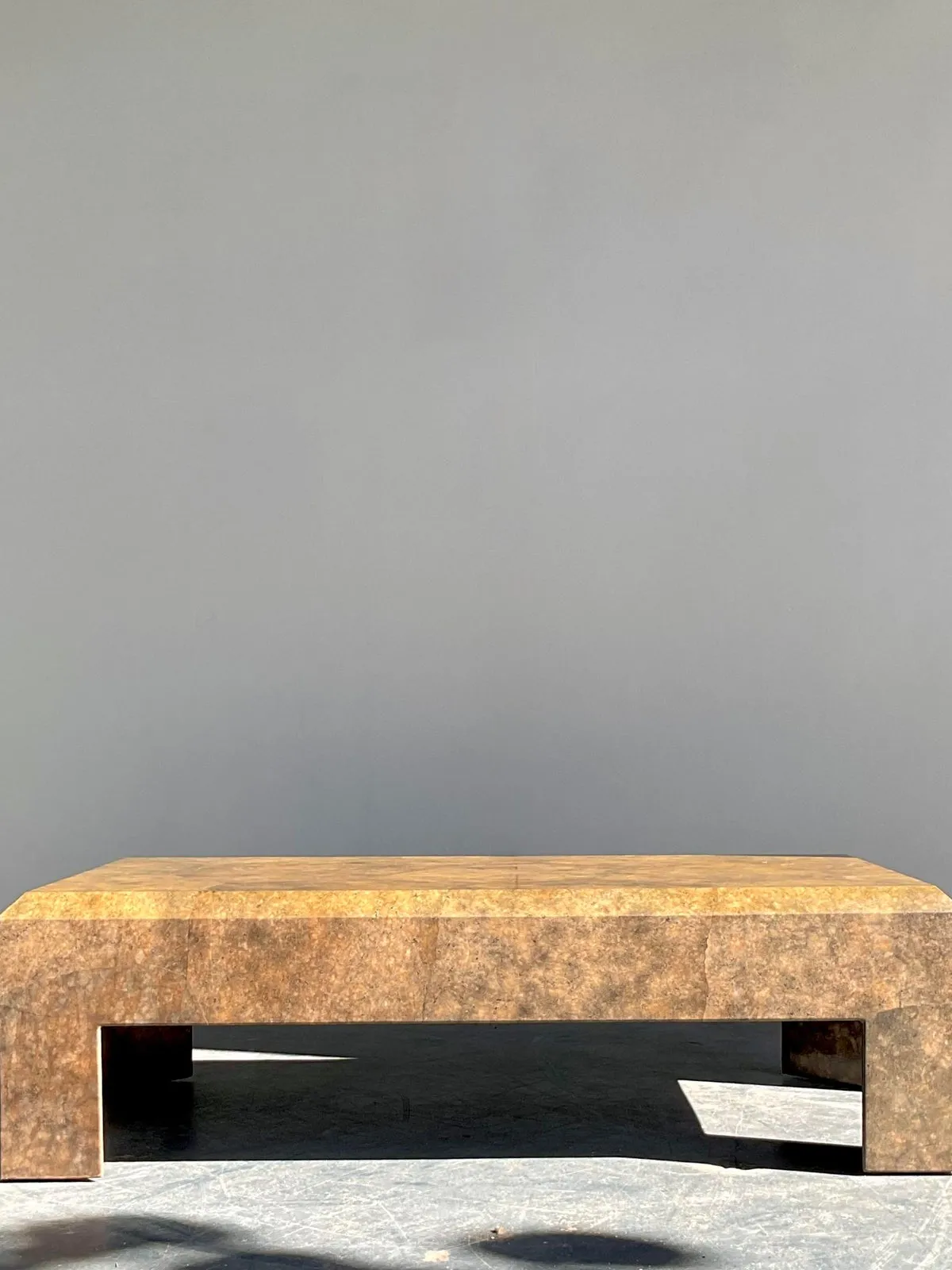Vintage Boho Beveled Parchment Coffee Table — additional photo 2