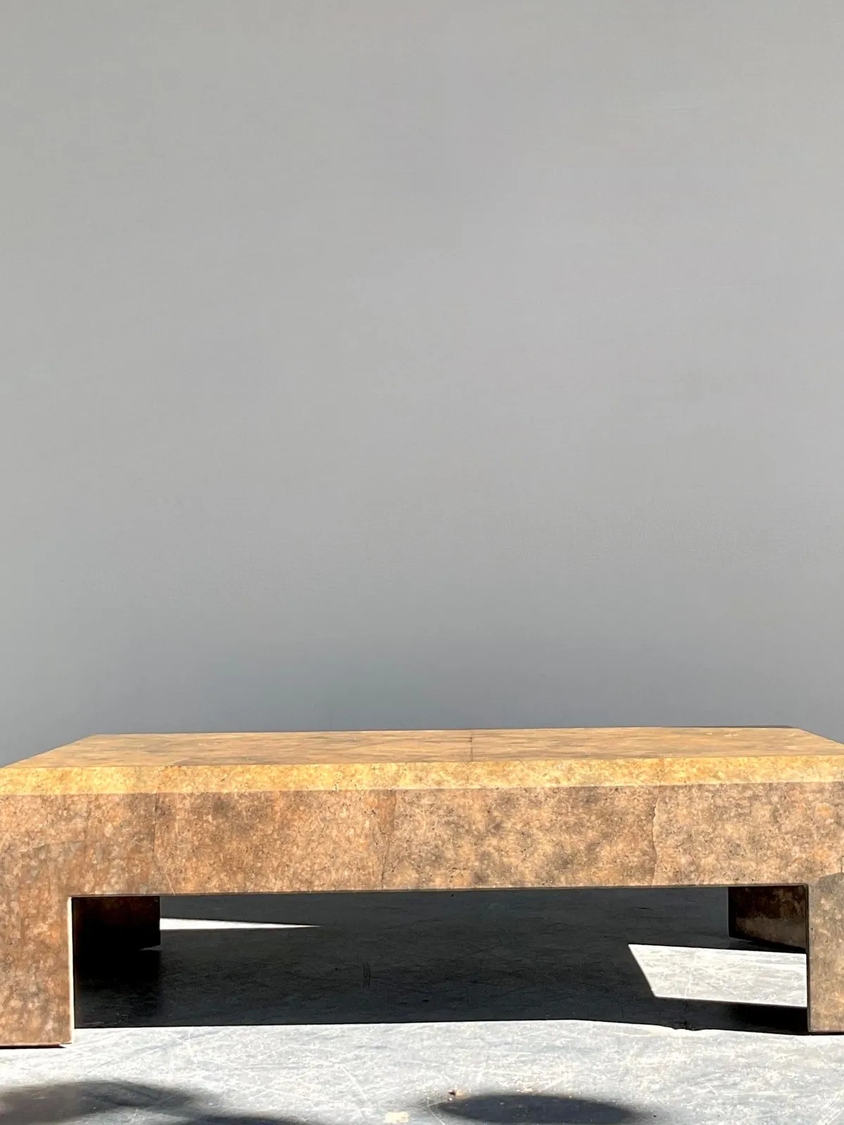 Vintage Boho Beveled Parchment Coffee Table — additional photo 3
