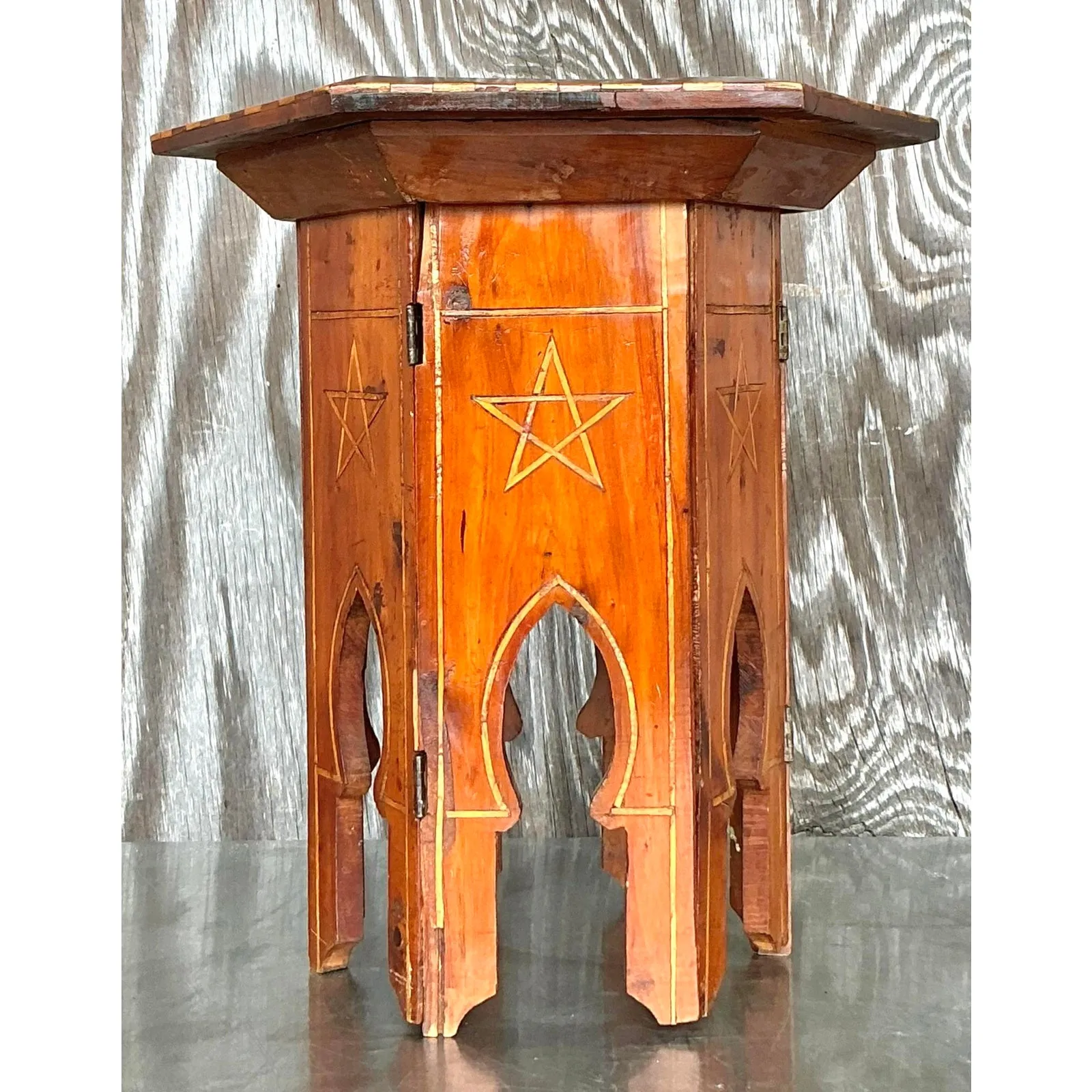 Vintage Boho Syrian Inlay Folding Drinks Table — additional photo 5