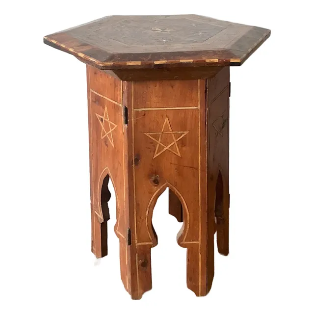 Vintage Boho Syrian Inlay Folding Drinks Table — additional photo 6
