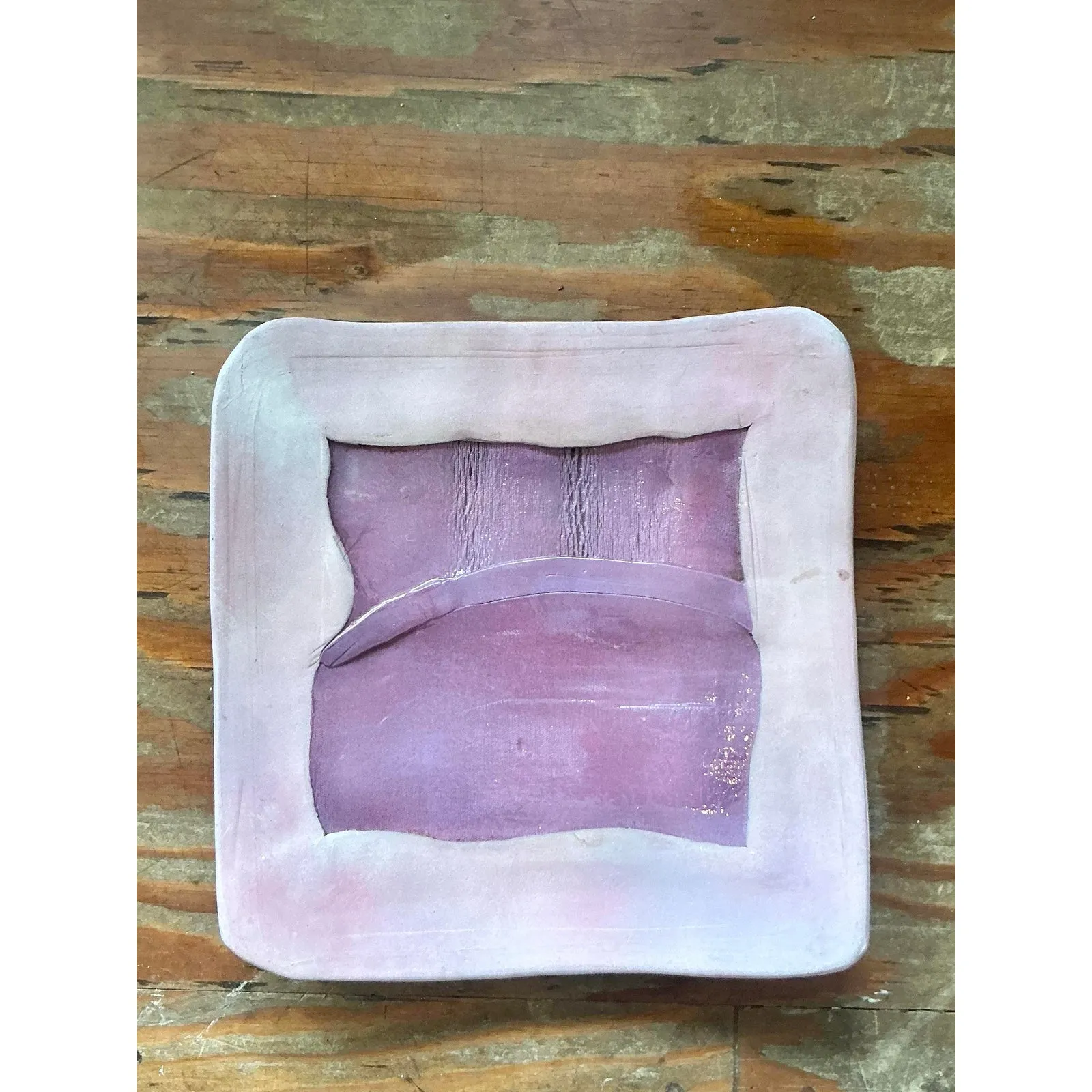 Vintage Boho Original Studio Pottery Tray - Ceramic, 12.25W x 2H — additional photo 3