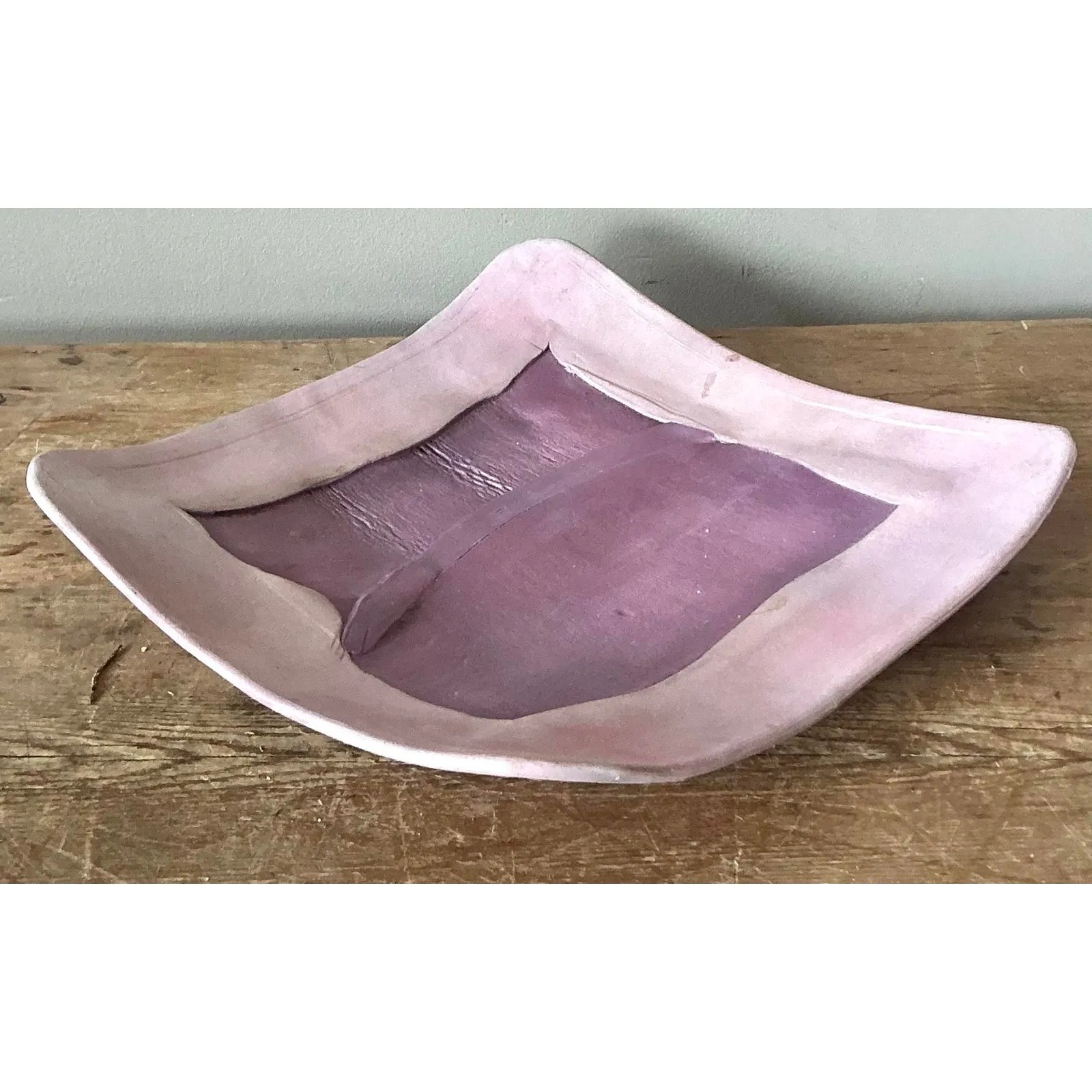 Vintage Boho Original Studio Pottery Tray - Ceramic, 12.25W x 2H — additional photo 6