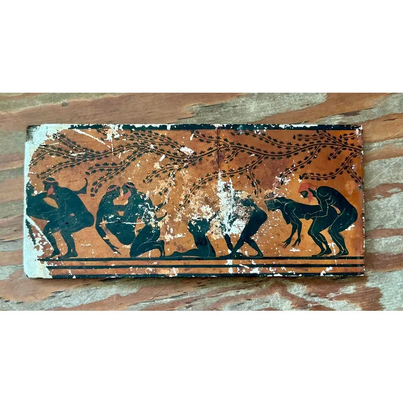 Vintage Neoclassical Greek Erotic Art Distressed Plaster Panel — additional photo 1