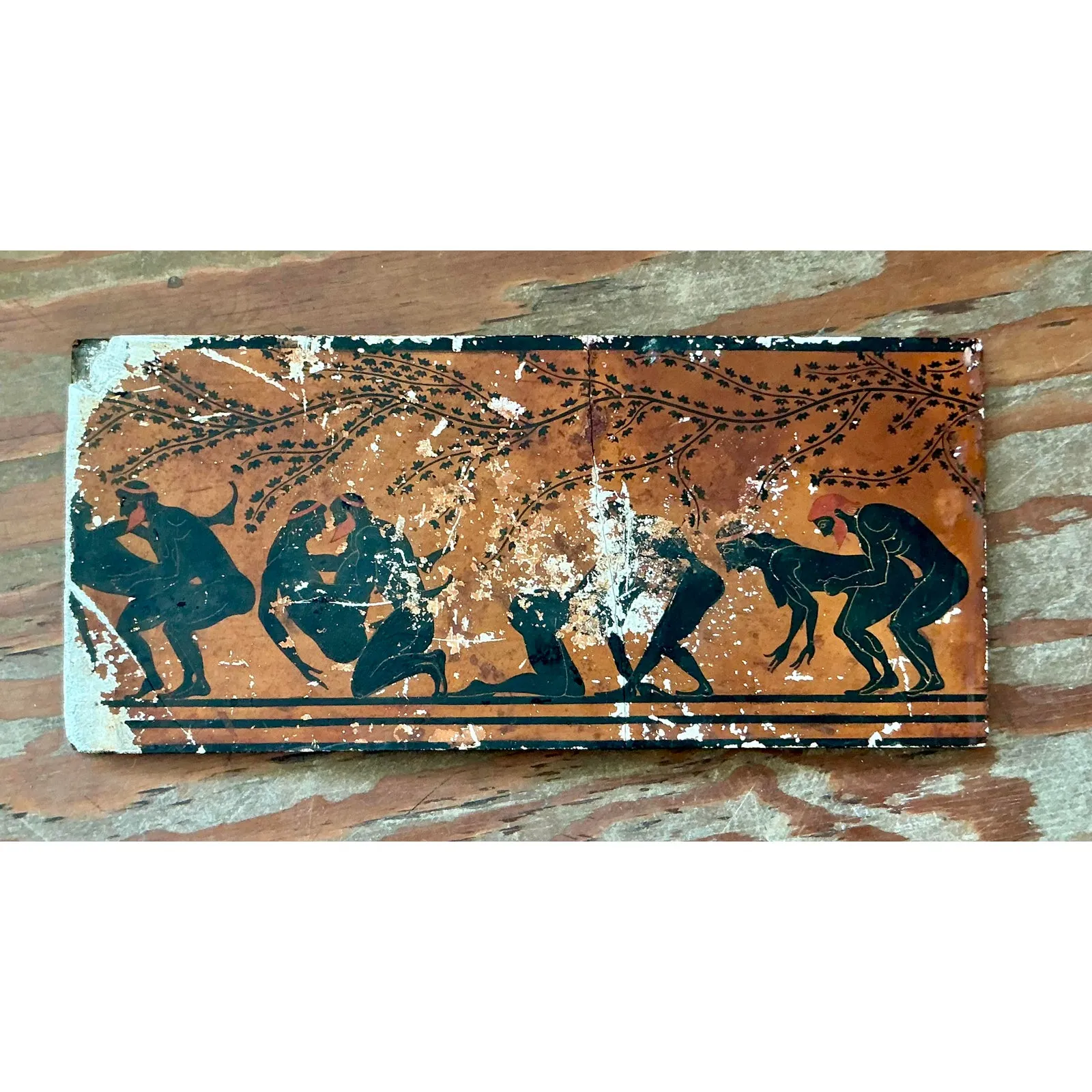 Vintage Neoclassical Greek Erotic Art Distressed Plaster Panel — additional photo 4