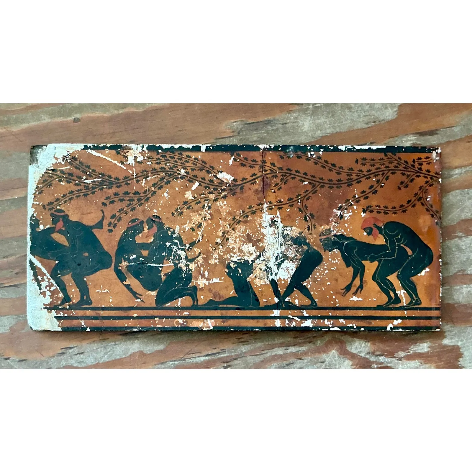 Vintage Neoclassical Greek Erotic Art Distressed Plaster Panel — additional photo 6
