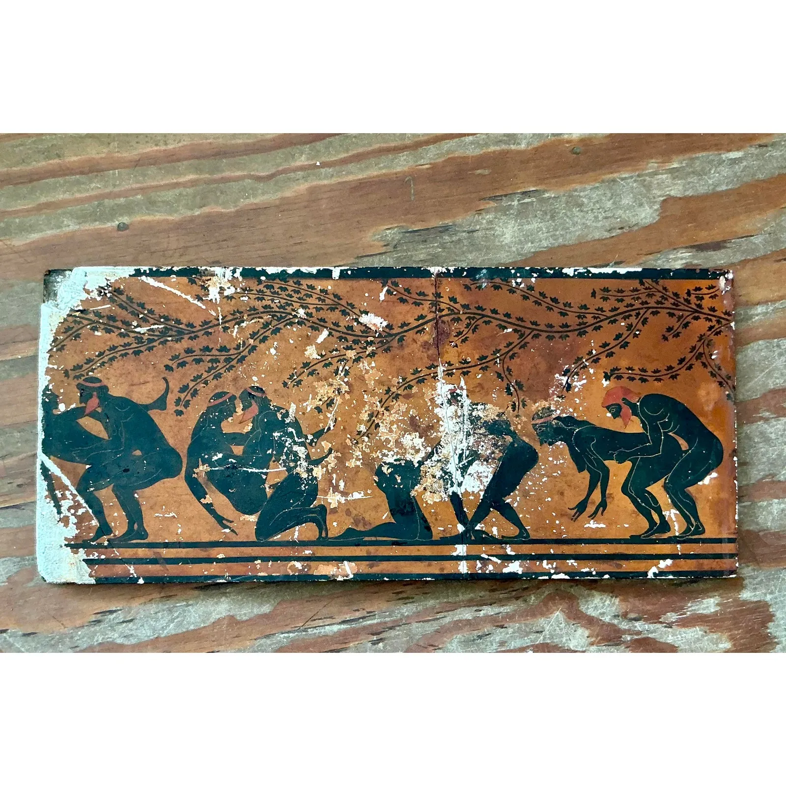 Vintage Neoclassical Greek Erotic Art Distressed Plaster Panel — additional photo 7
