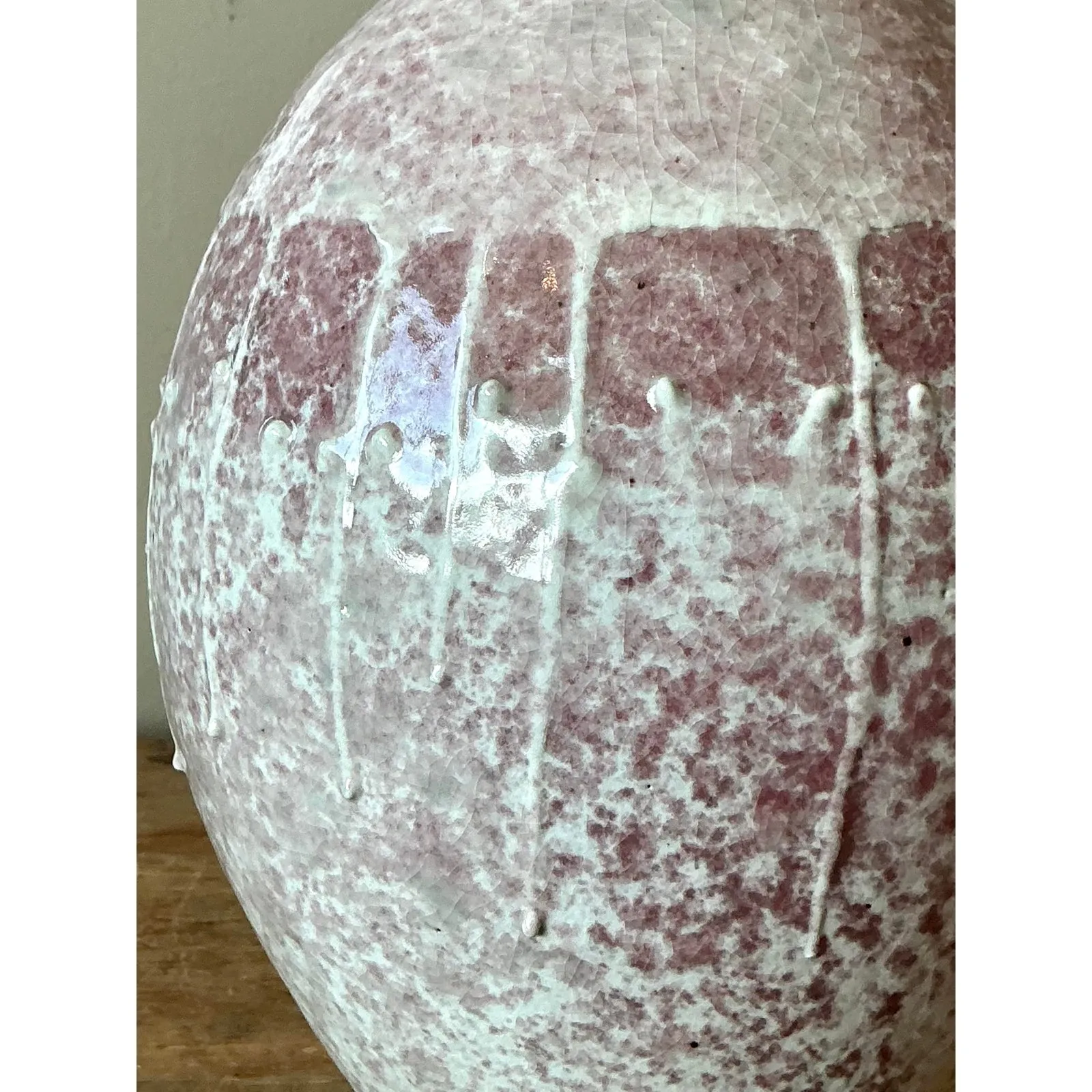 Vintage Boho Studio Pottery Vase - Ceramic, 6.25W x 11.75H — additional photo 3