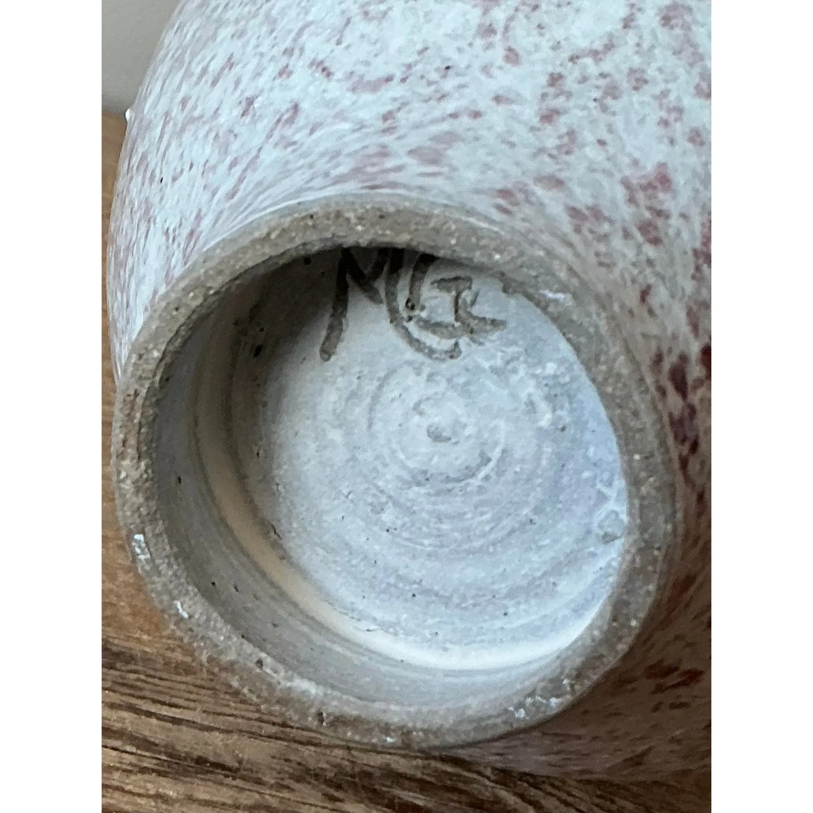 Vintage Boho Studio Pottery Vase - Ceramic, 6.25W x 11.75H — additional photo 4