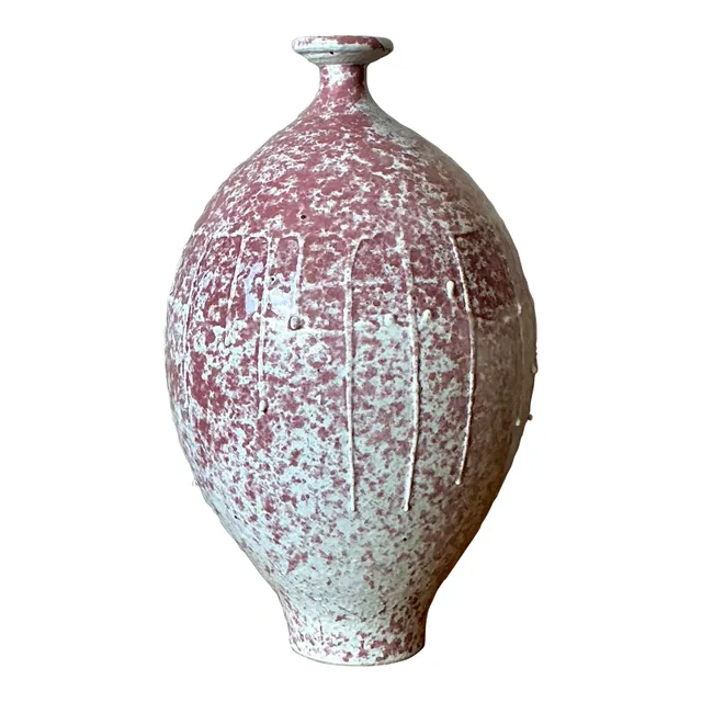 Vintage Boho Studio Pottery Vase - Ceramic, 6.25W x 11.75H — additional photo 7