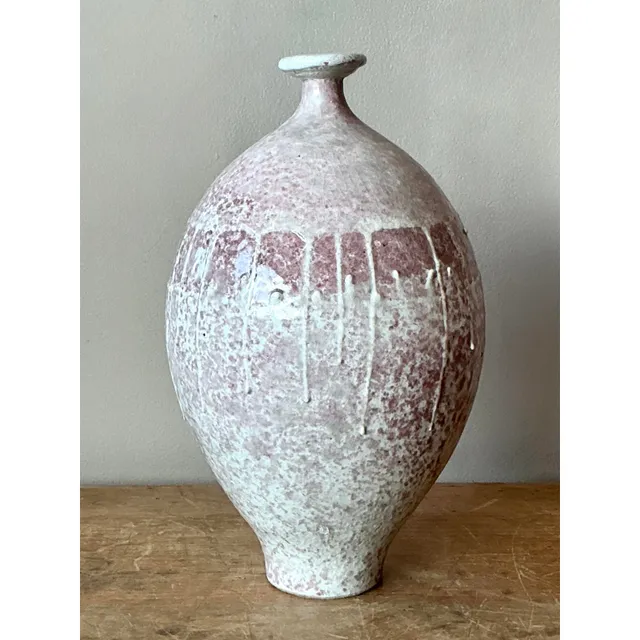 Vintage Boho Studio Pottery Vase - Ceramic, 6.25W x 11.75H — additional photo 6