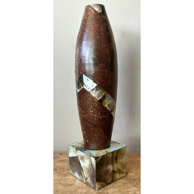 Vintage Boho Coconut Shell Vase — additional photo 2