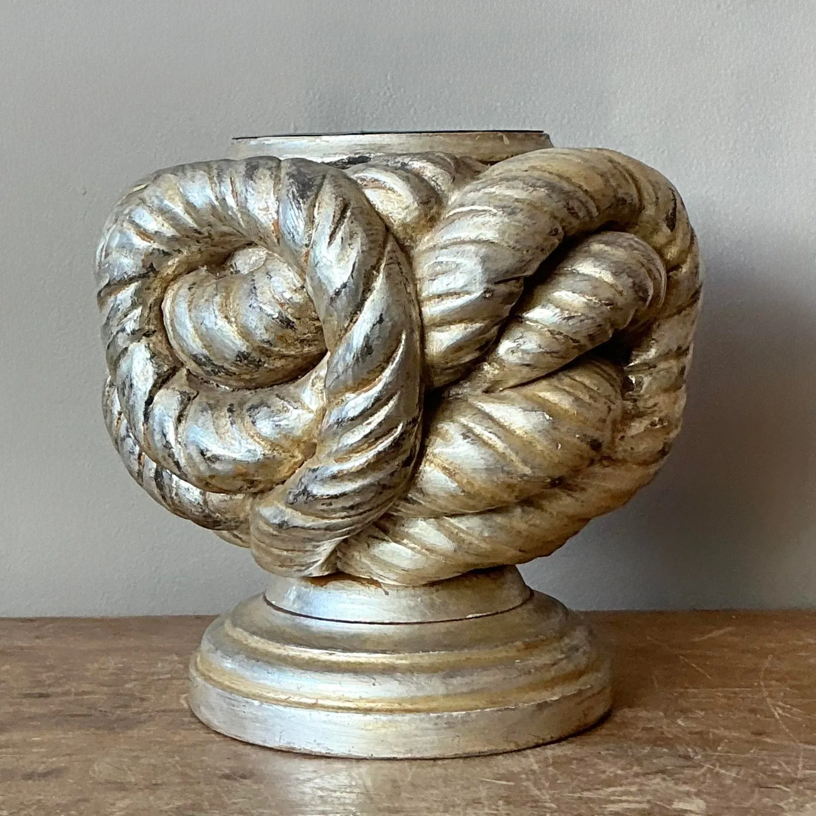 Vintage Boho Silver Leaf Knot Candlestick Holder — additional photo 7
