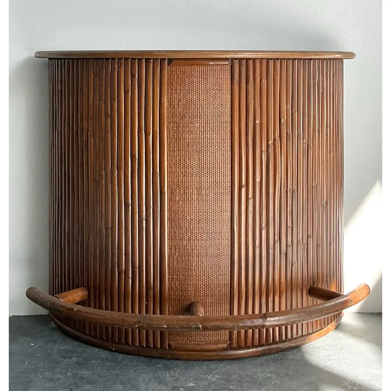 Vintage Boho Pretzel Rattan Dry Bar — additional photo 1