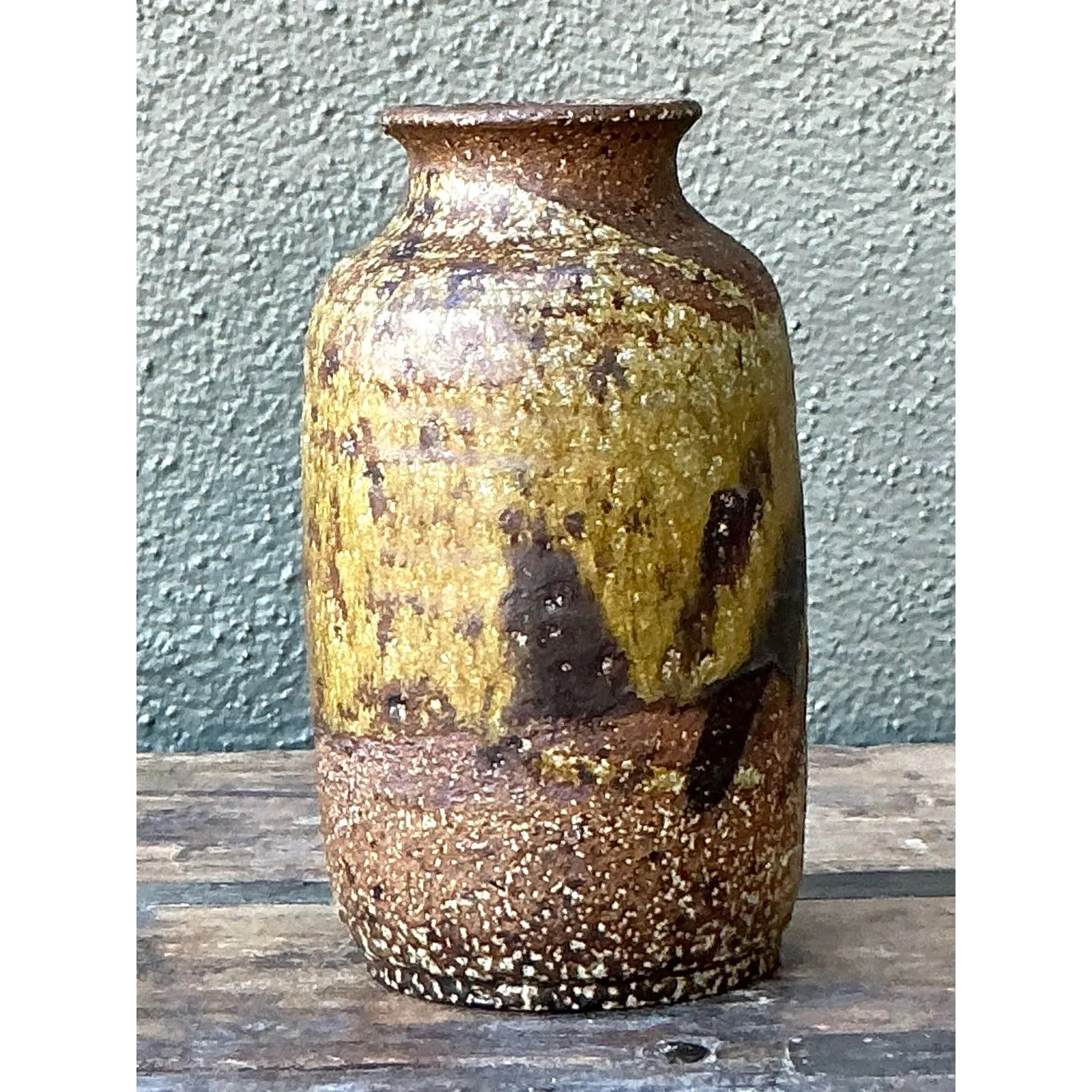 Vintage Boho Original Glazed Ceramic Vase — additional photo 5