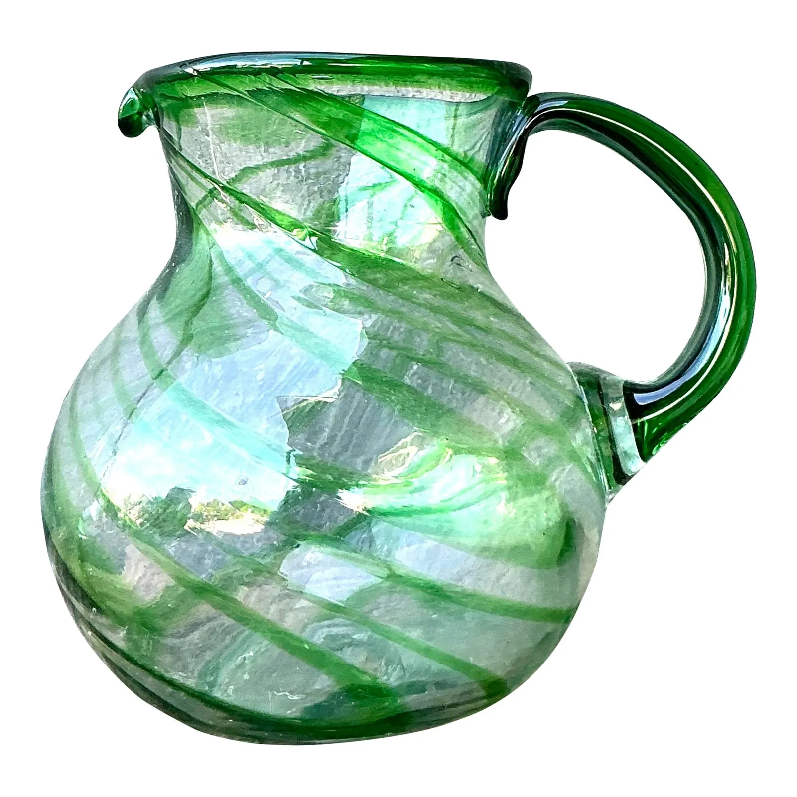 Vintage Boho Blown Glass Pitcher — additional photo 1