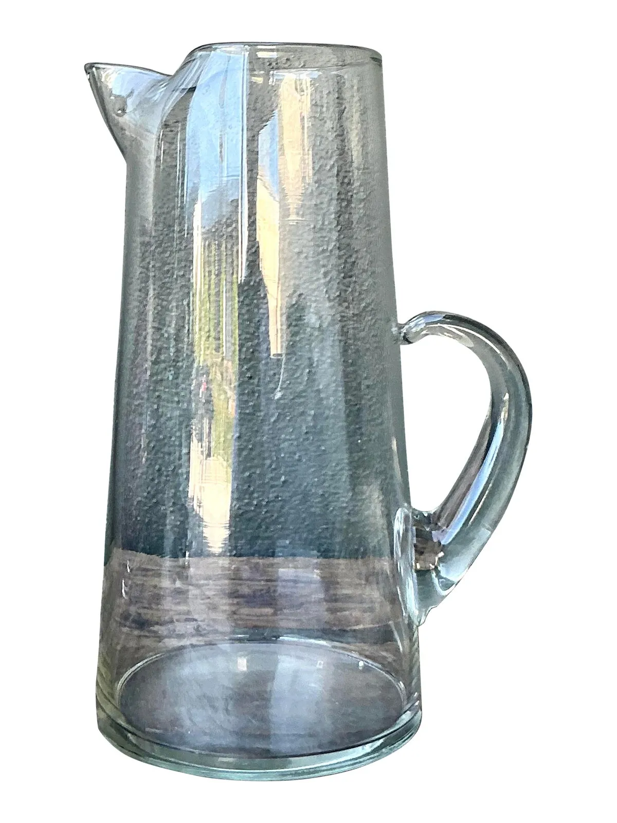 Vintage Boho Blown Glass Pitcher - Glass, 7.5W x 12H