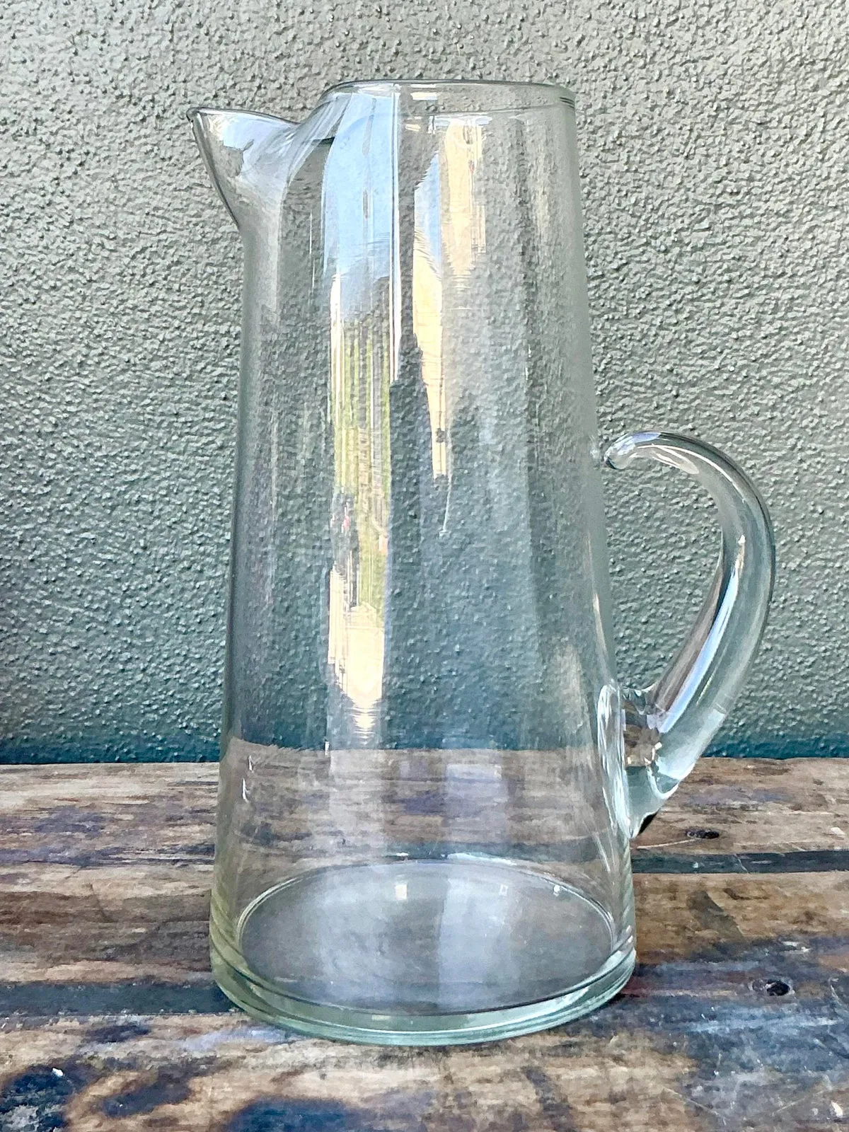 Vintage Boho Blown Glass Pitcher - Glass, 7.5W x 12H — additional photo 8