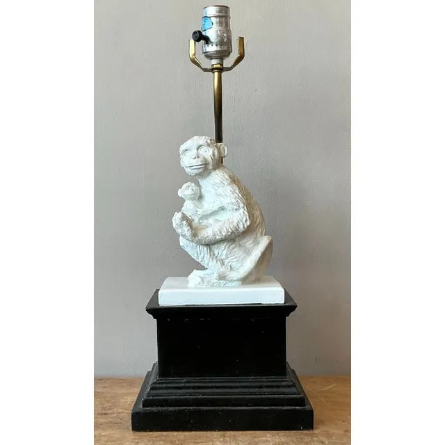 Vintage Boho Plaster Monkey Lamp — additional photo 5