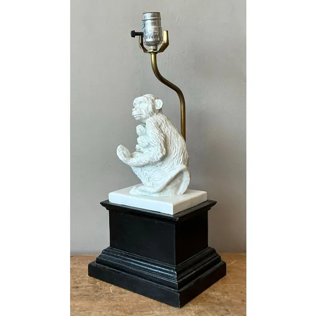 Vintage Boho Plaster Monkey Lamp — additional photo 7