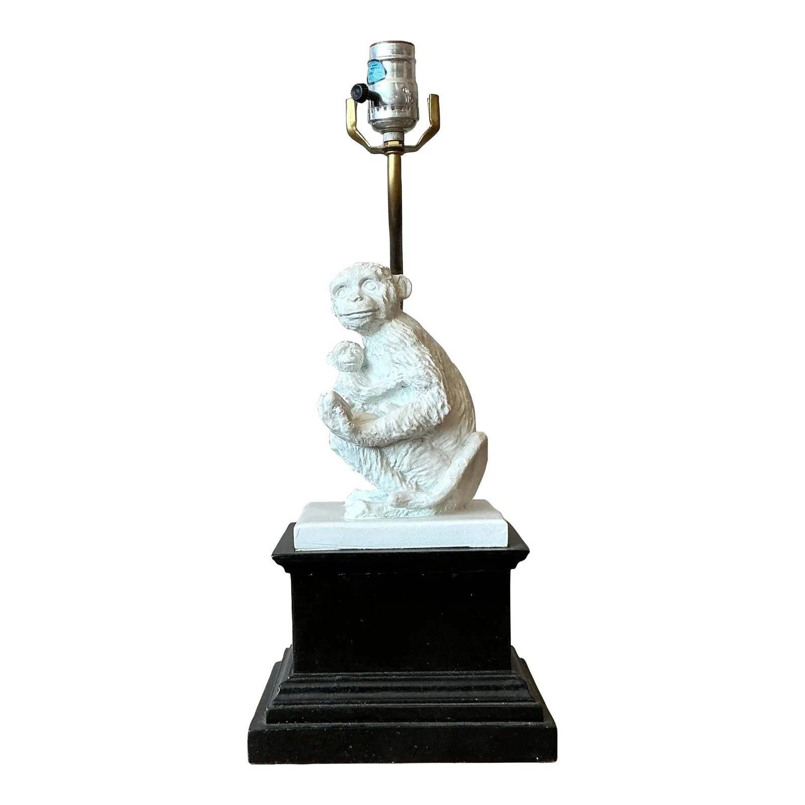 Vintage Boho Plaster Monkey Lamp — additional photo 1