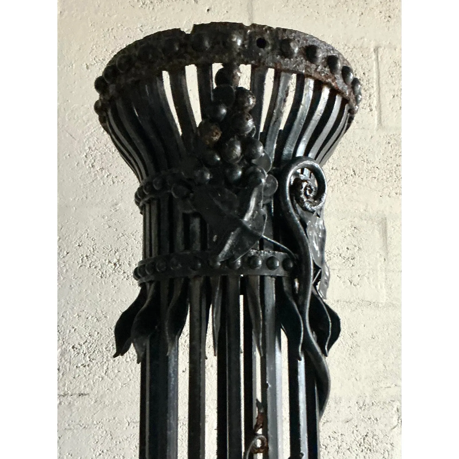 Vintage Neoclassical Wrought Iron Columns - A Pair — additional photo 4
