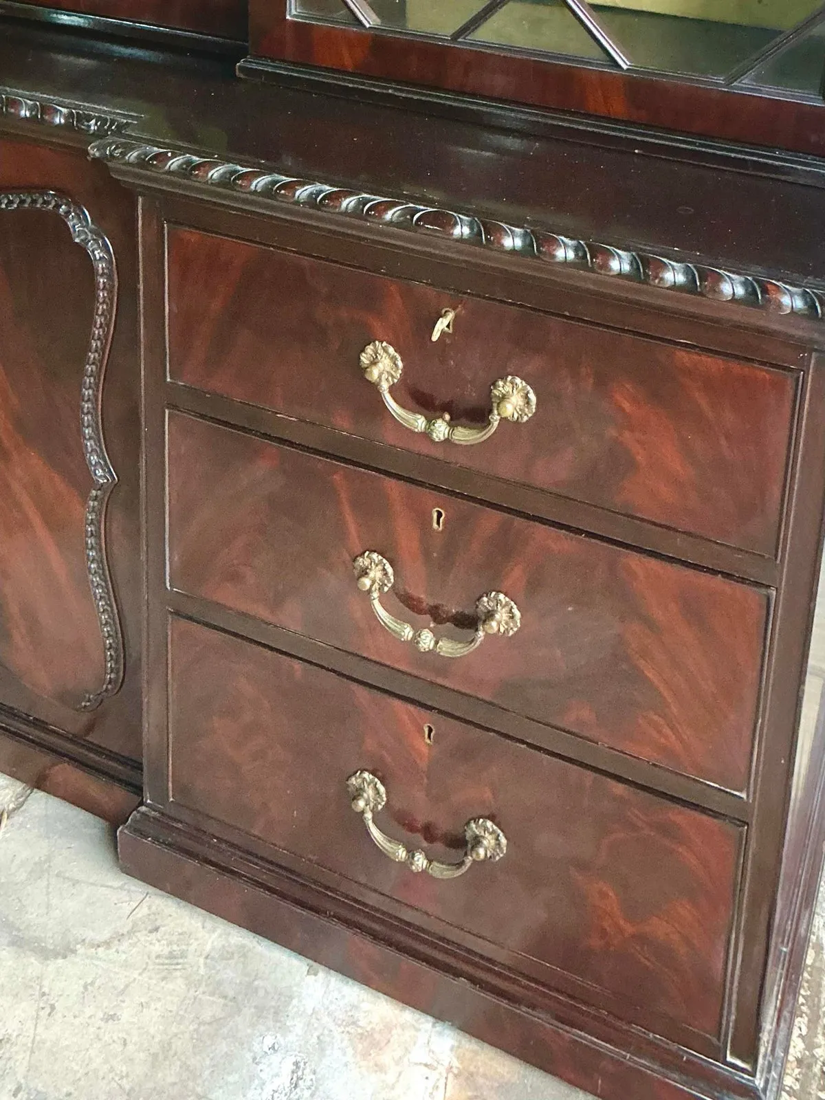 Vintage Regency George III Mahogany Breakfront — additional photo 1