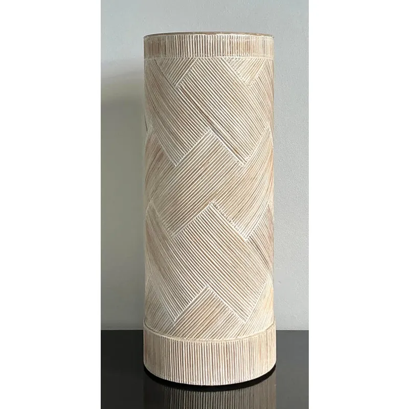 Vintage Boho Washed Pencil Reed Pedestal — additional photo 1