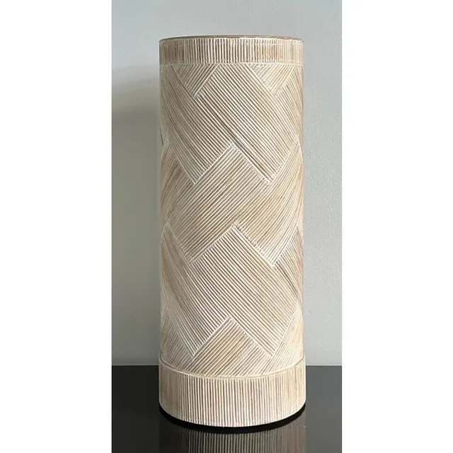 Vintage Boho Washed Pencil Reed Pedestal — additional photo 1