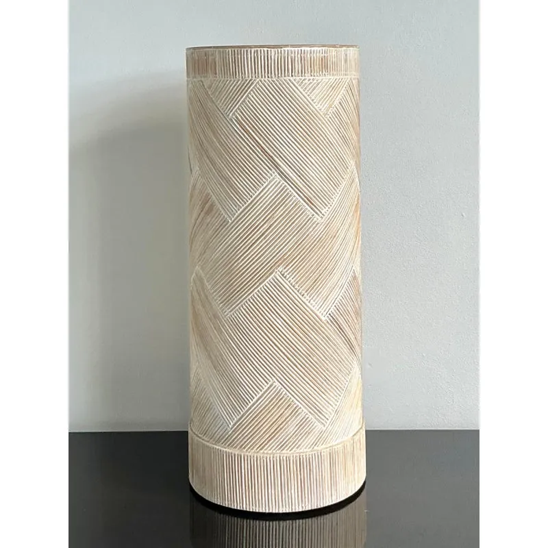 Vintage Boho Washed Pencil Reed Pedestal — additional photo 3