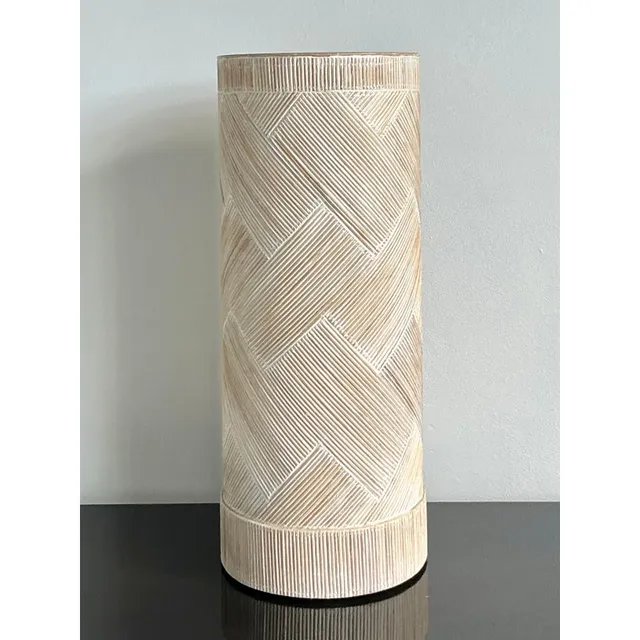 Vintage Boho Washed Pencil Reed Pedestal — additional photo 3