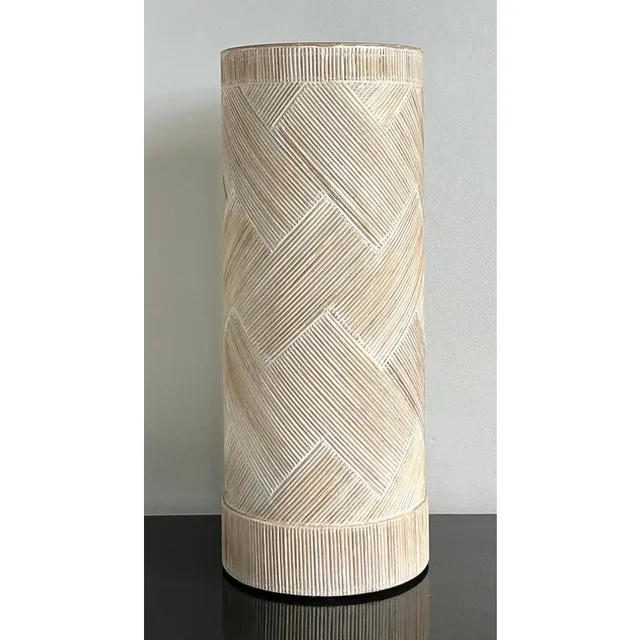 Vintage Boho Washed Pencil Reed Pedestal — additional photo 5