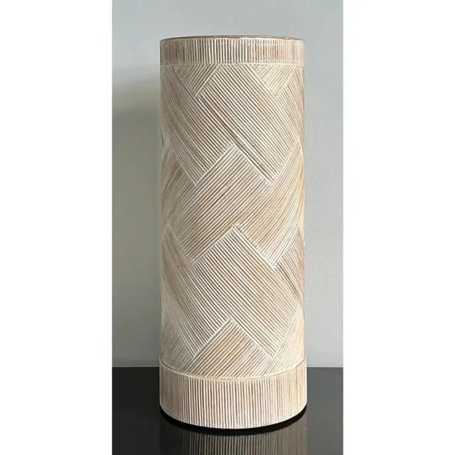 Vintage Boho Washed Pencil Reed Pedestal — additional photo 7