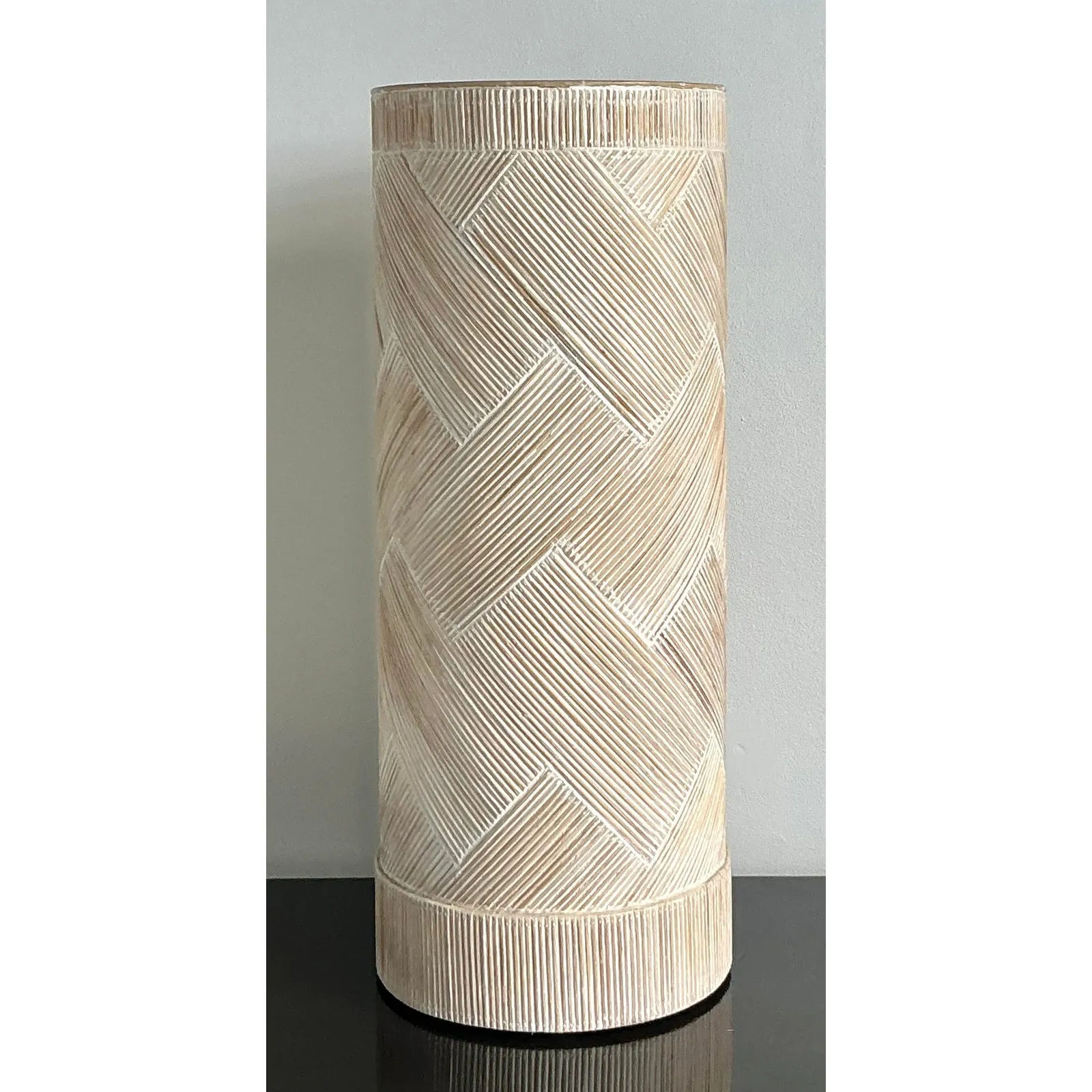 Vintage Boho Washed Pencil Reed Pedestal — additional photo 8