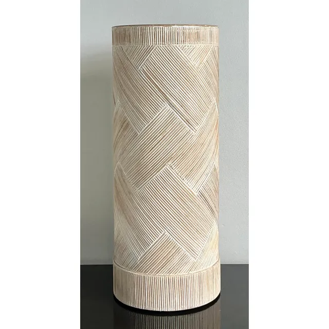Vintage Boho Washed Pencil Reed Pedestal — additional photo 8