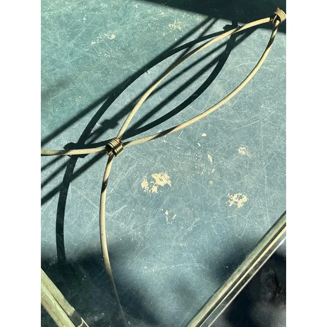 Vintage Boho Distressed Wrought Iron Coffee Table — additional photo 6