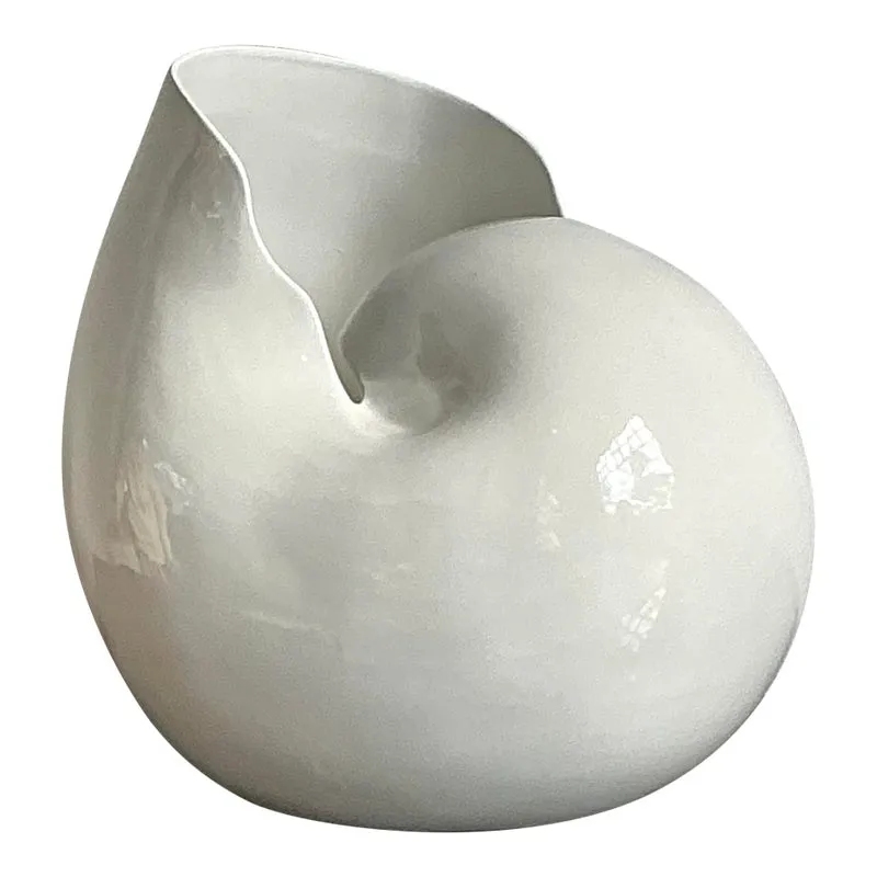 Vintage Boho Italian Monumental Glazed Ceramic Snail — additional photo 1
