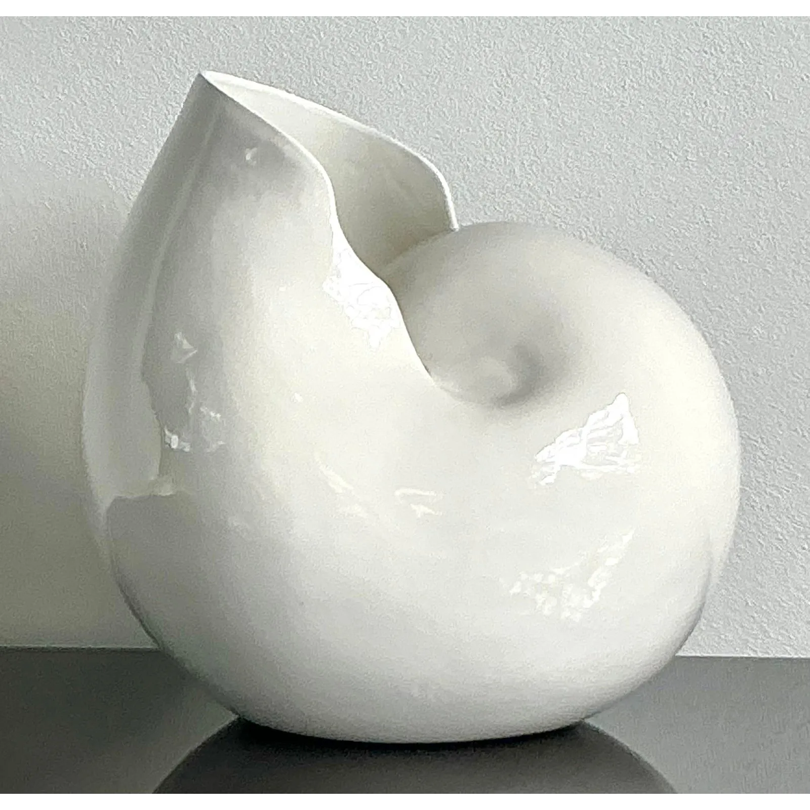Vintage Boho Italian Monumental Glazed Ceramic Snail — additional photo 2