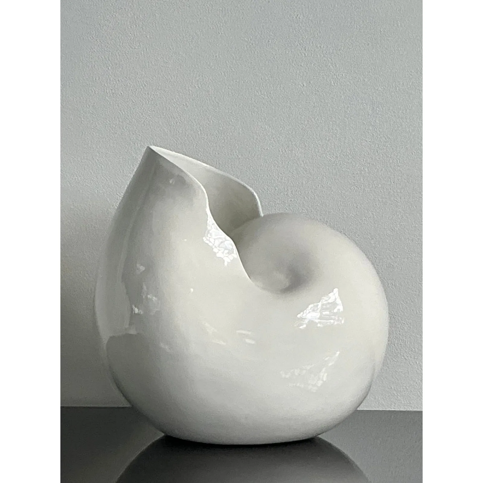 Vintage Boho Italian Monumental Glazed Ceramic Snail — additional photo 4